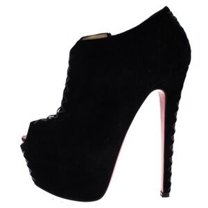Christian Louboutin Black Suede Recouzetta Boots Size 41–USED